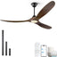 Ventilador techo 70pulg madera nogal 3 aspas luces app alexa