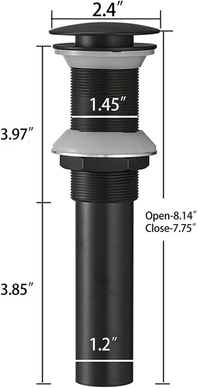 Tapón drenaje grifo baño 1 5/8 pulg enchufe negro