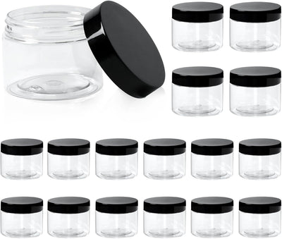 16 Recipientes Plástico Transparente 5oz con Tapas Viaje Cosméticos