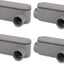 4 Cuerpos Conducto PVC 3/4pulg Tipo LL Deslizante Cubierta Gris