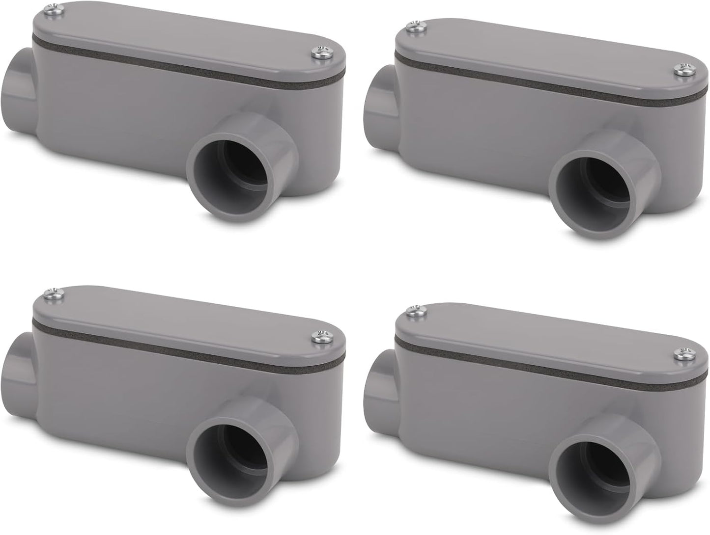 4 Cuerpos Conducto PVC 3/4pulg Tipo LL Deslizante Cubierta Gris