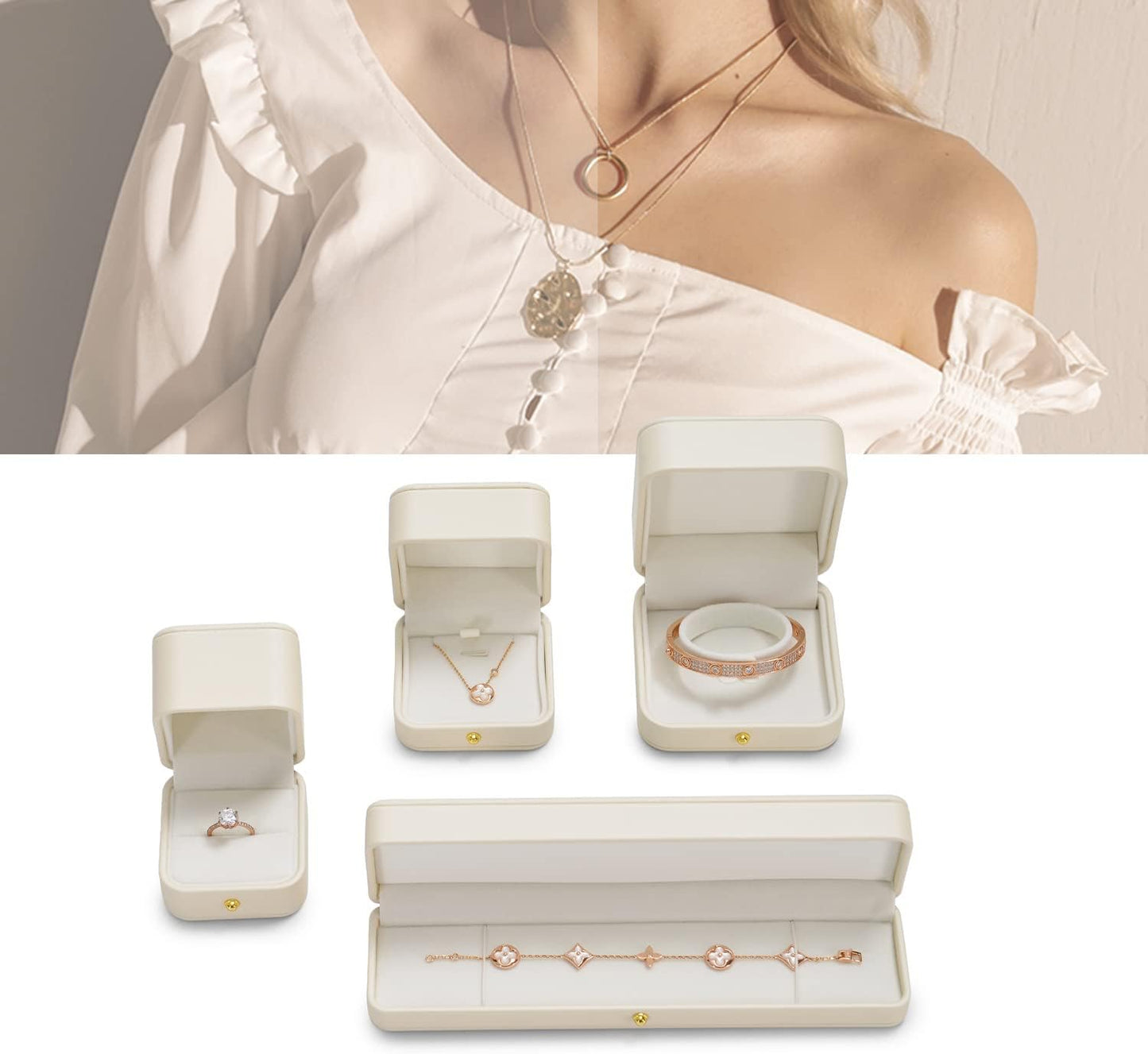 Caja terciopelo para collar pulsera cadena larga