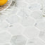 Mosaico mármol blanco Carrara hexagonal 2" pulido 5 hojas
