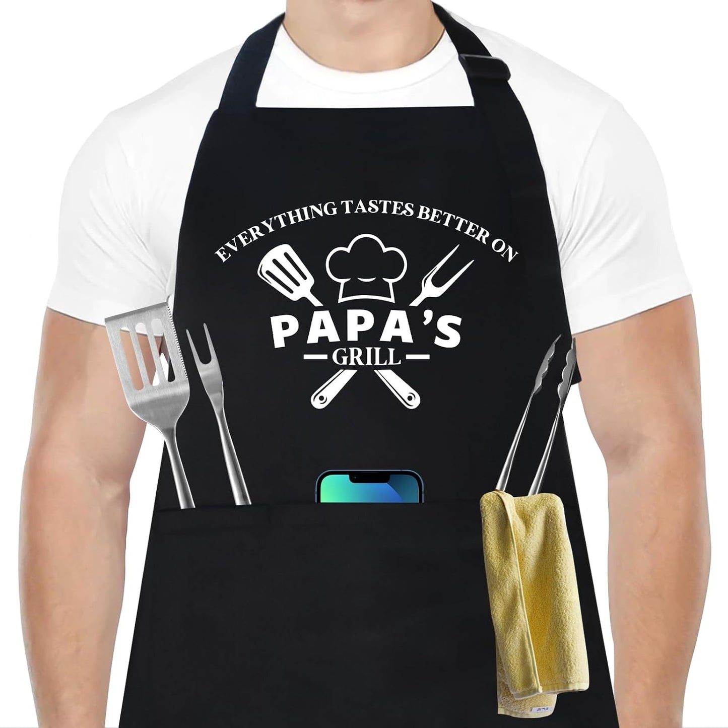 Delantal con 3 bolsillos para día del padre y cumpleaños
