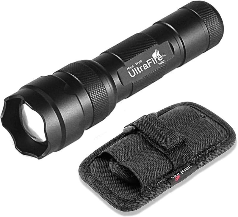 Linterna led 1200 lúmenes con funda cinturón y cargador