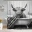 Cortina ducha humorística vaca toro 72x72 con ganchos