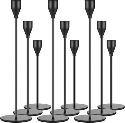 Set 9 portavelas cónicos decorativos para hogar boda comedor