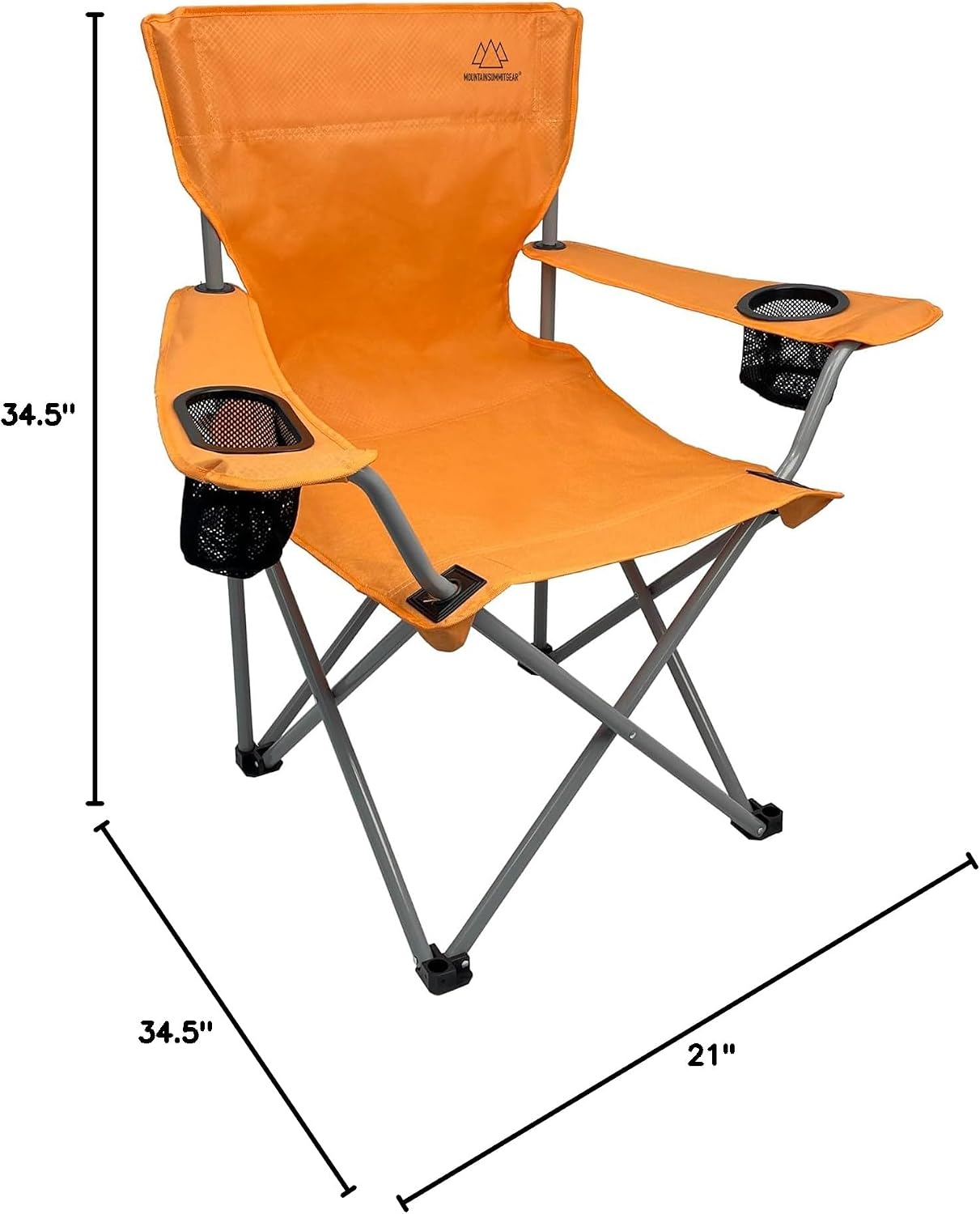 Silla plegable camping adultos con bolsa transporte naranja