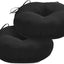 Cojines redondos para sillas exterior 15x15" negro set 2