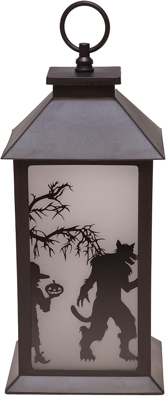 Linterna LED sin llama de monstruos Halloween 13pulg negro