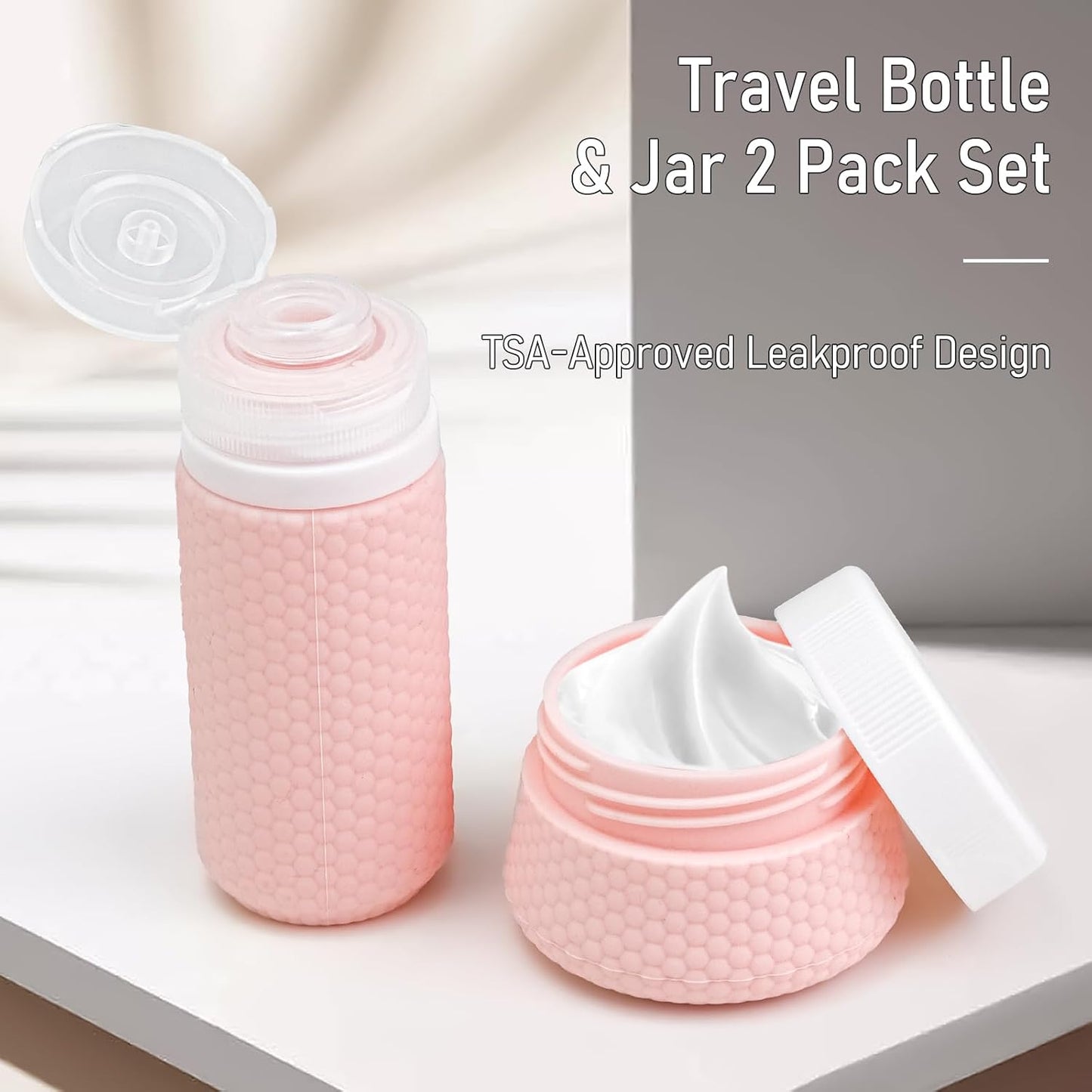 Kit 2 Botellas Silicona 2oz TSA Aprobadas para Viaje