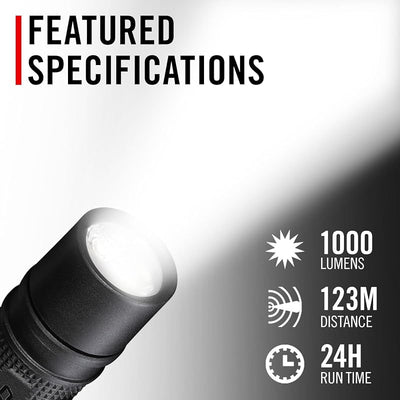 Linterna LED recargable PX9R 1000 lúmenes doble iluminación