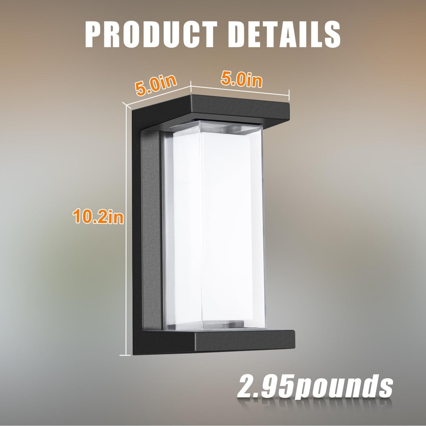 6 Luces Exterior 18W Apliques Negros IP65 Impermeables