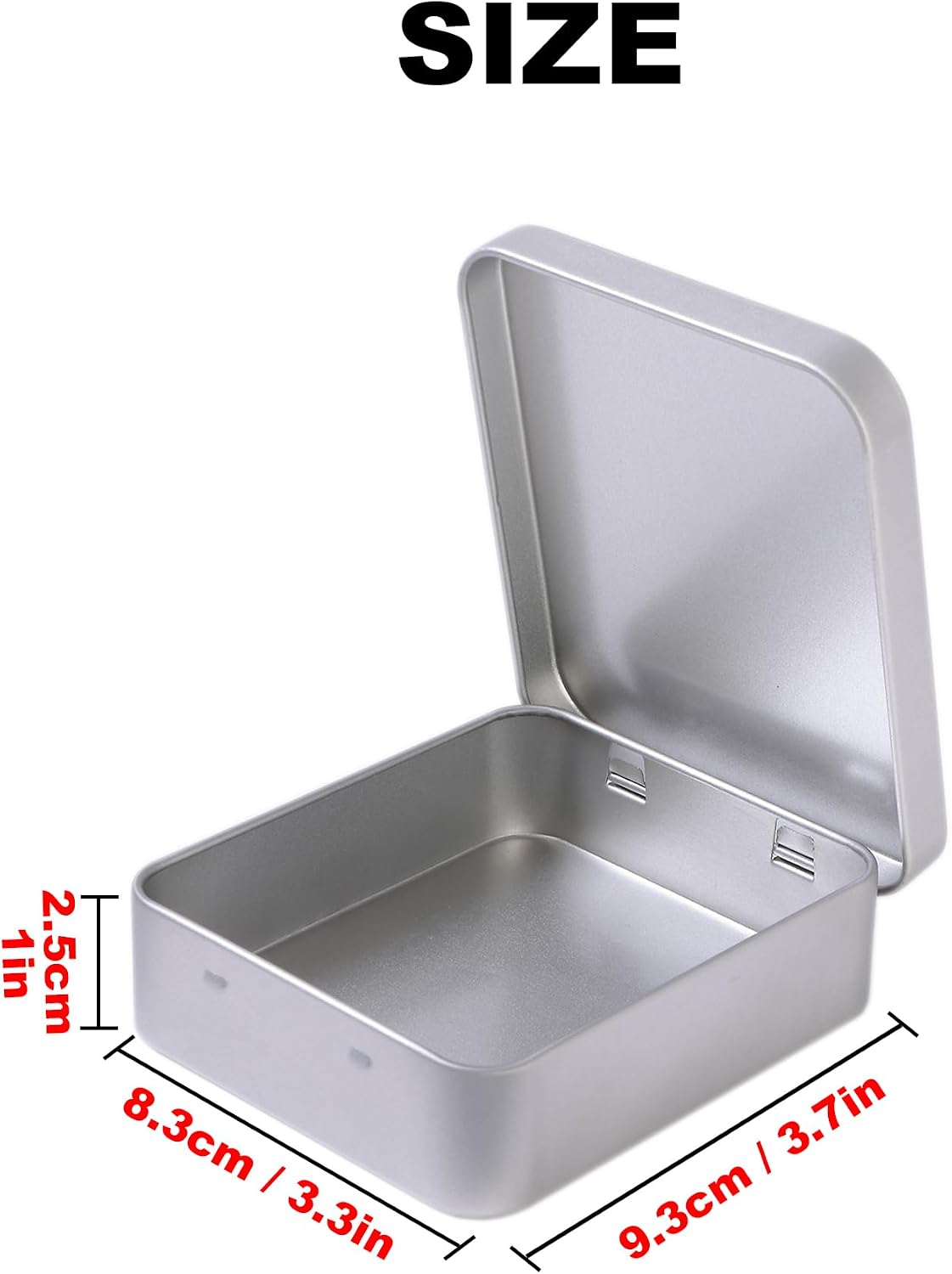 8 Latas Metal Plateado con Tapas Bisagra para Dulces Regalos