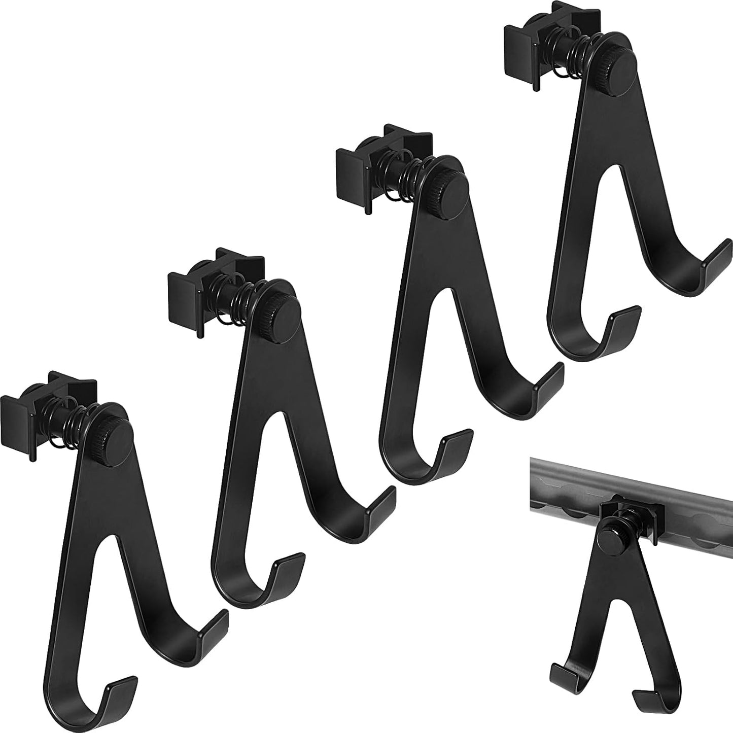 L-Track Montaje un solo perno con gancho ajustable 4 negro