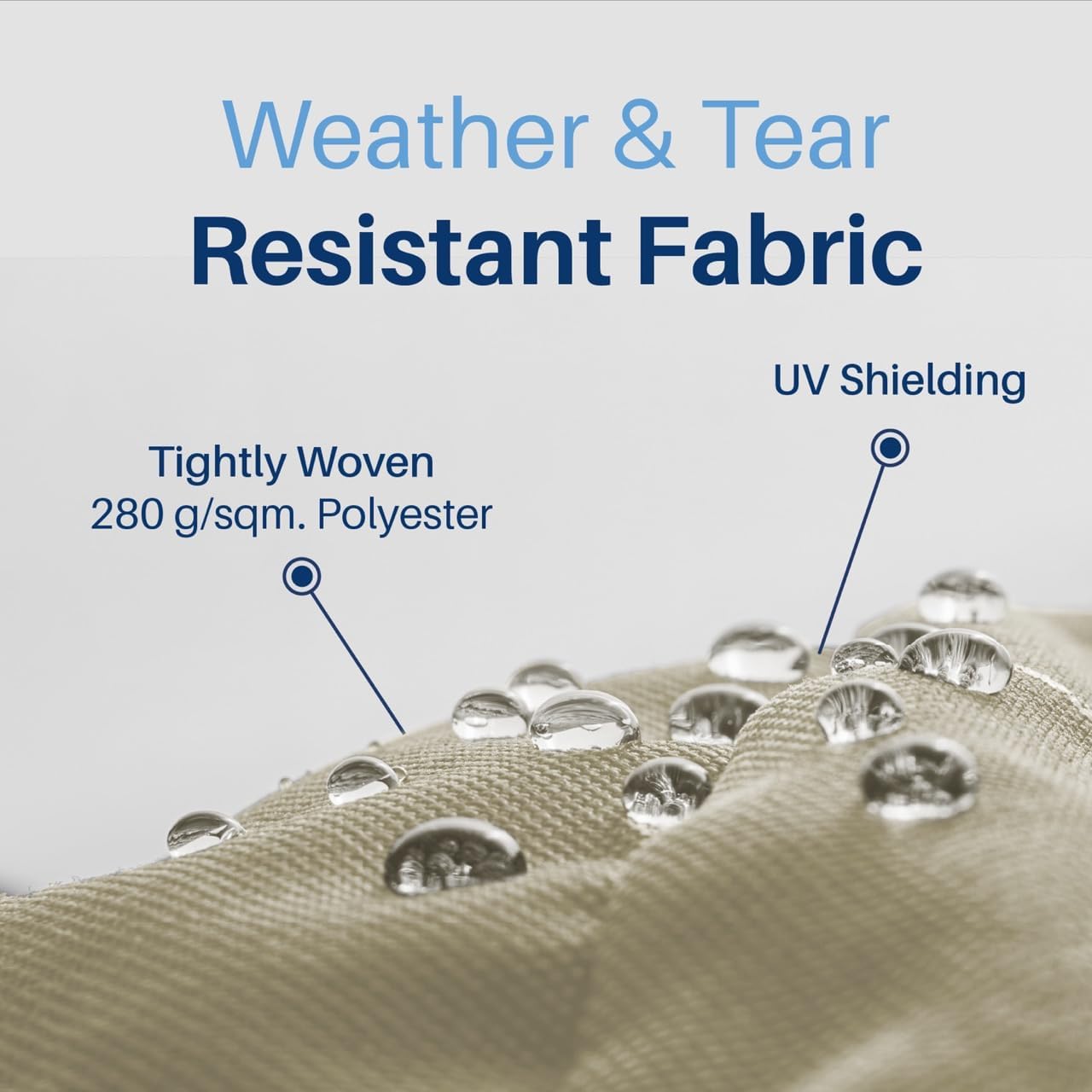 Tela toldo poliéster UV 16x10ft color marfil