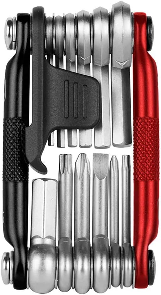 Herramienta 13 en 1 para bicicleta MTB negra y roja