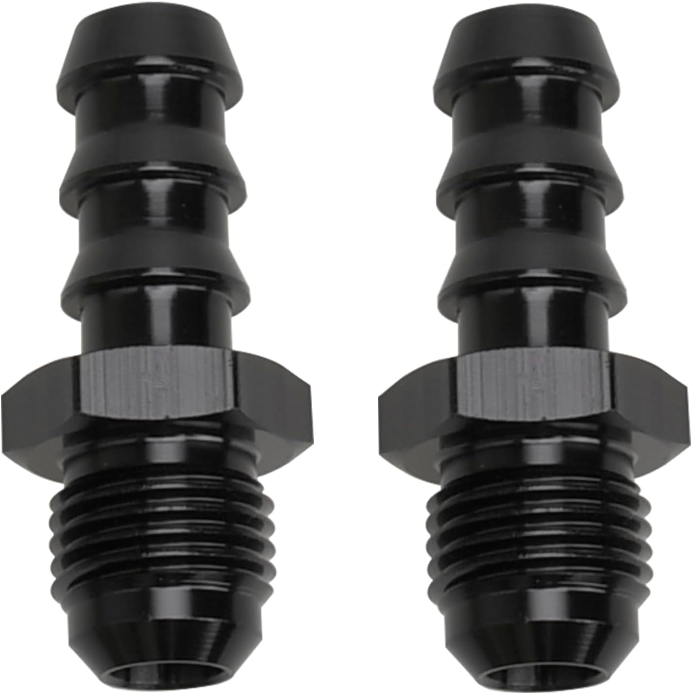 6AN macho acampanado 3/8 adaptador aluminio negro pack 2