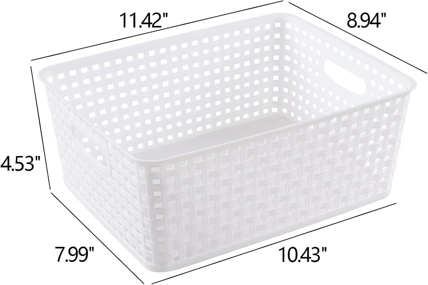 Cesta plástico 8qt tejido 4 Pzas