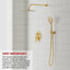 Sistema ducha dorado 12" válvula equilibrio presión