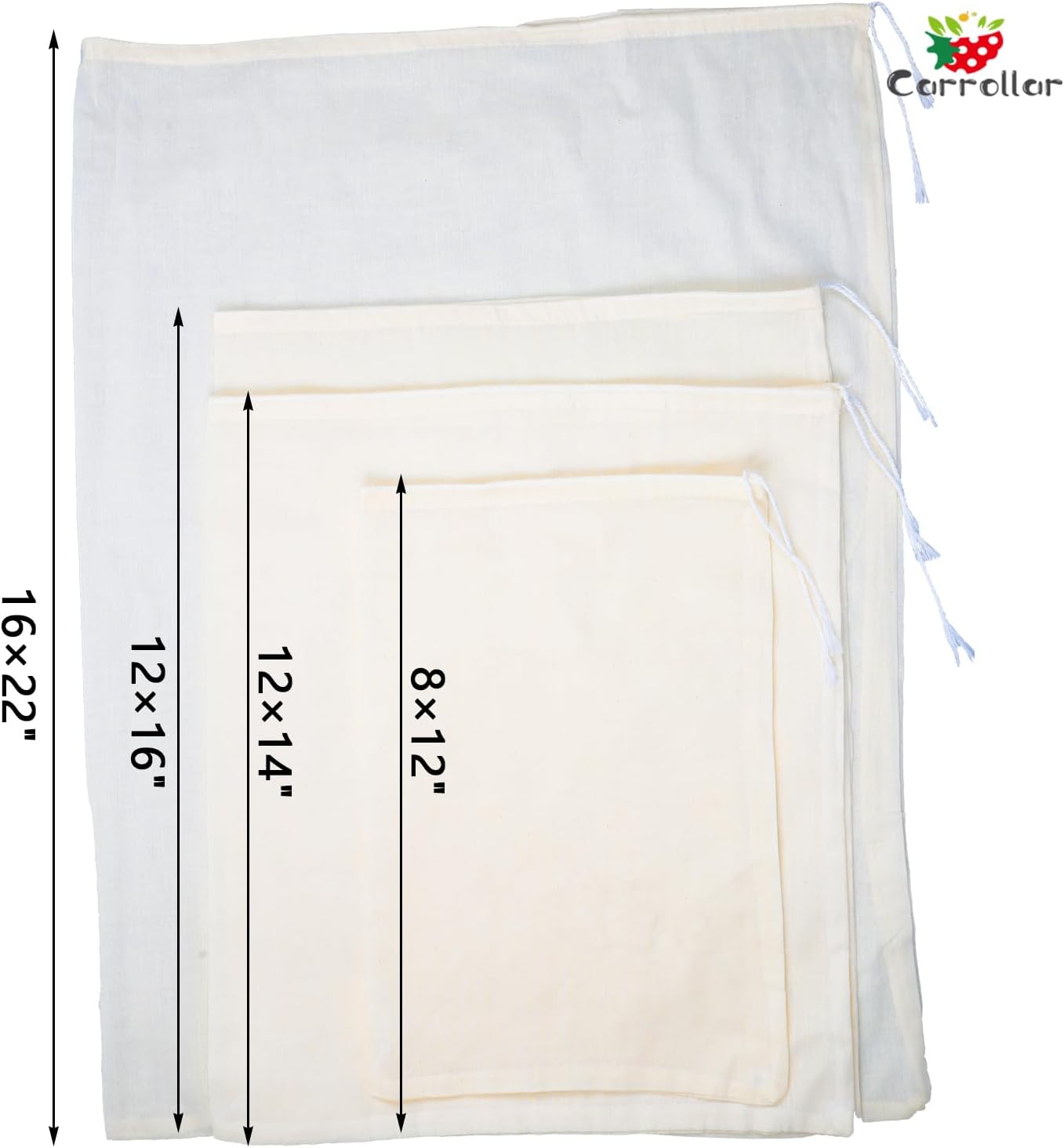 4 Pzas Bolsas Muselina Reutiliz. para Yogur Queso
