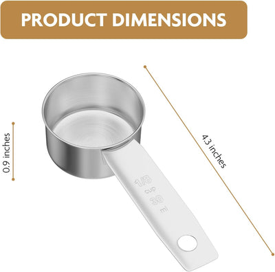 2 Tazas Medidoras Acero Inox 1/8 Taza Cuchara Metal Cocina