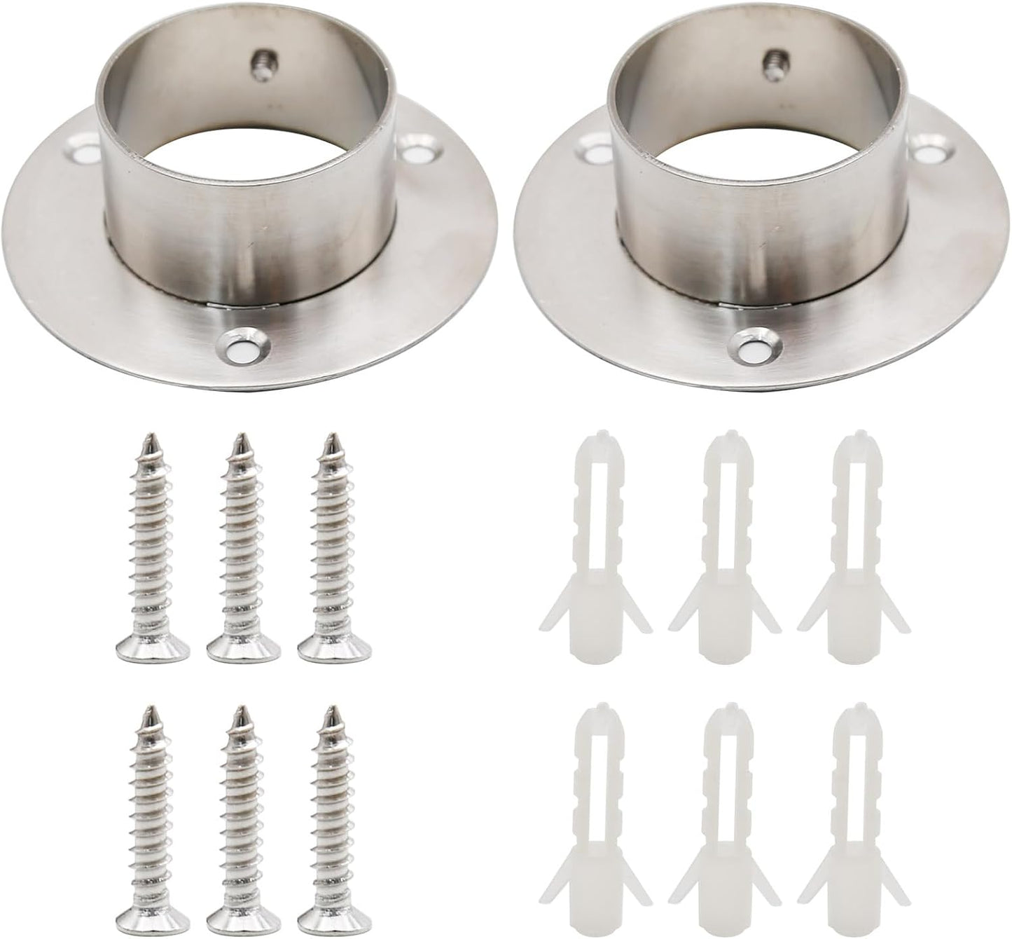 Soporte brida barra acero inox para techo 2"