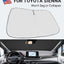 Parasol frontal plegable Sienna Mini Van 21-26 bloquea UV
