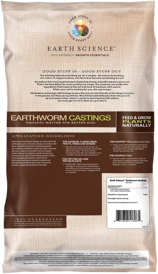Fundiciones lombrices tierra fertilizante vegetal 12lb