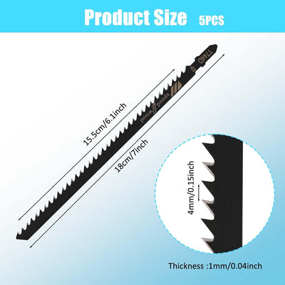 Juego 5 Hojas Sierra Calar T744D T-Shank 7pulg Madera Dura