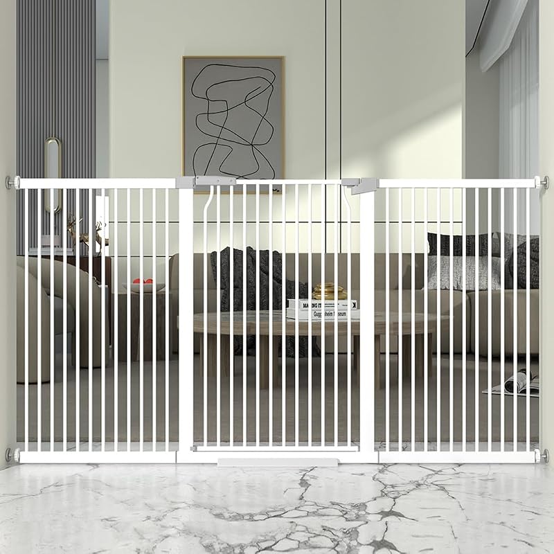Puerta bebé alta ancha 41pulg color blanco metal
