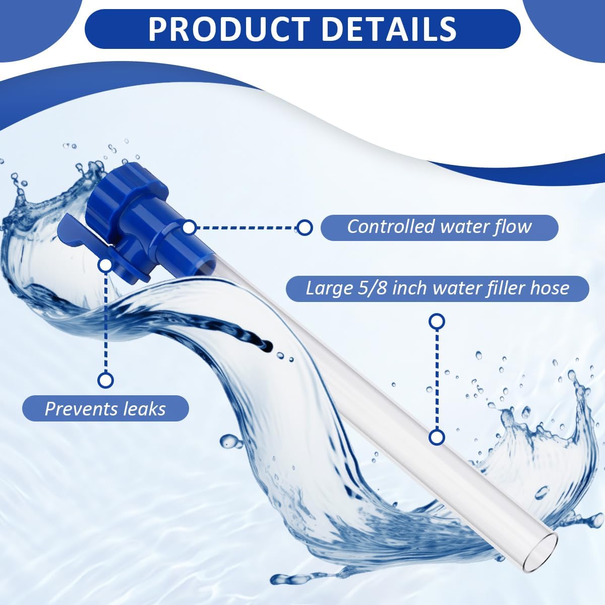 Llenador tanque agua RV válvula cierre tubo 5/8pulg