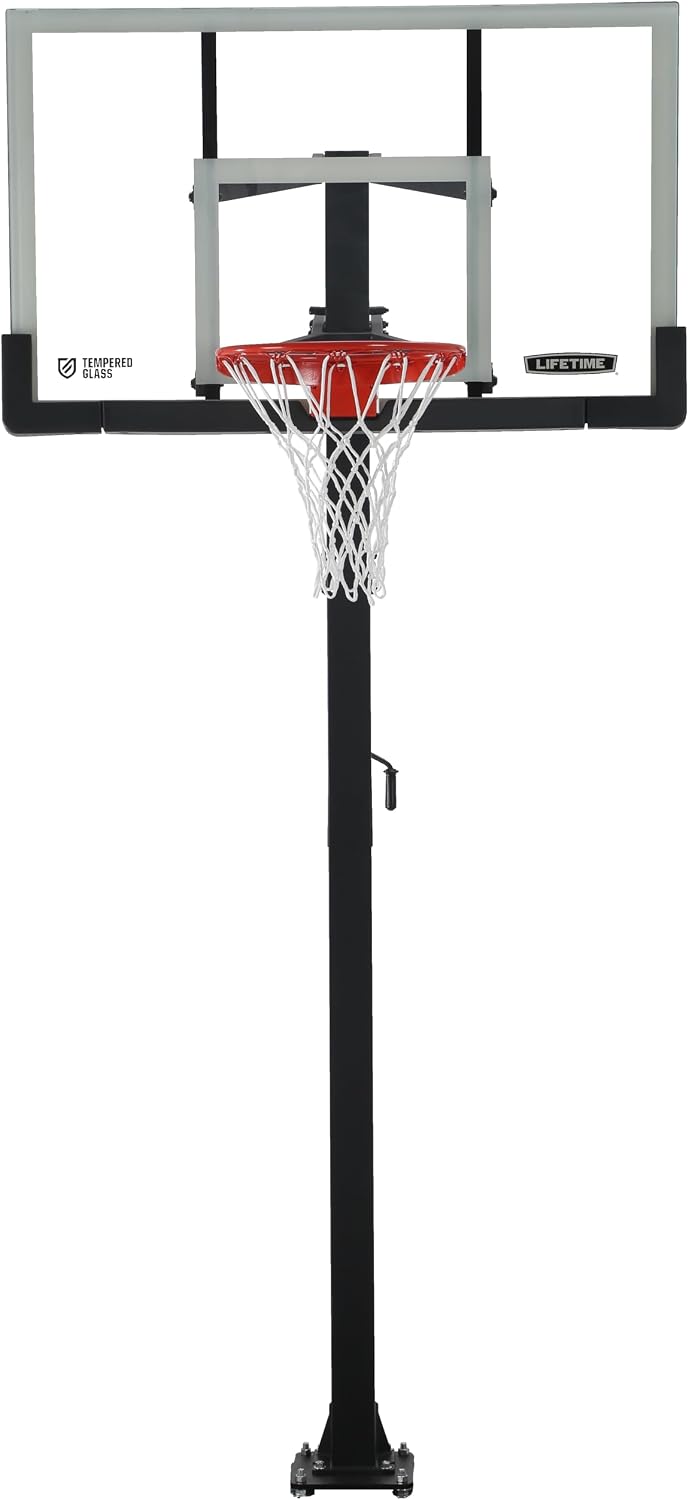Crank ajustable piso tablero vidrio templado baloncesto