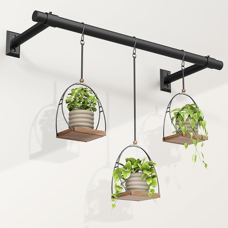 Soporte colgador plantas interiores 48" barra 1"