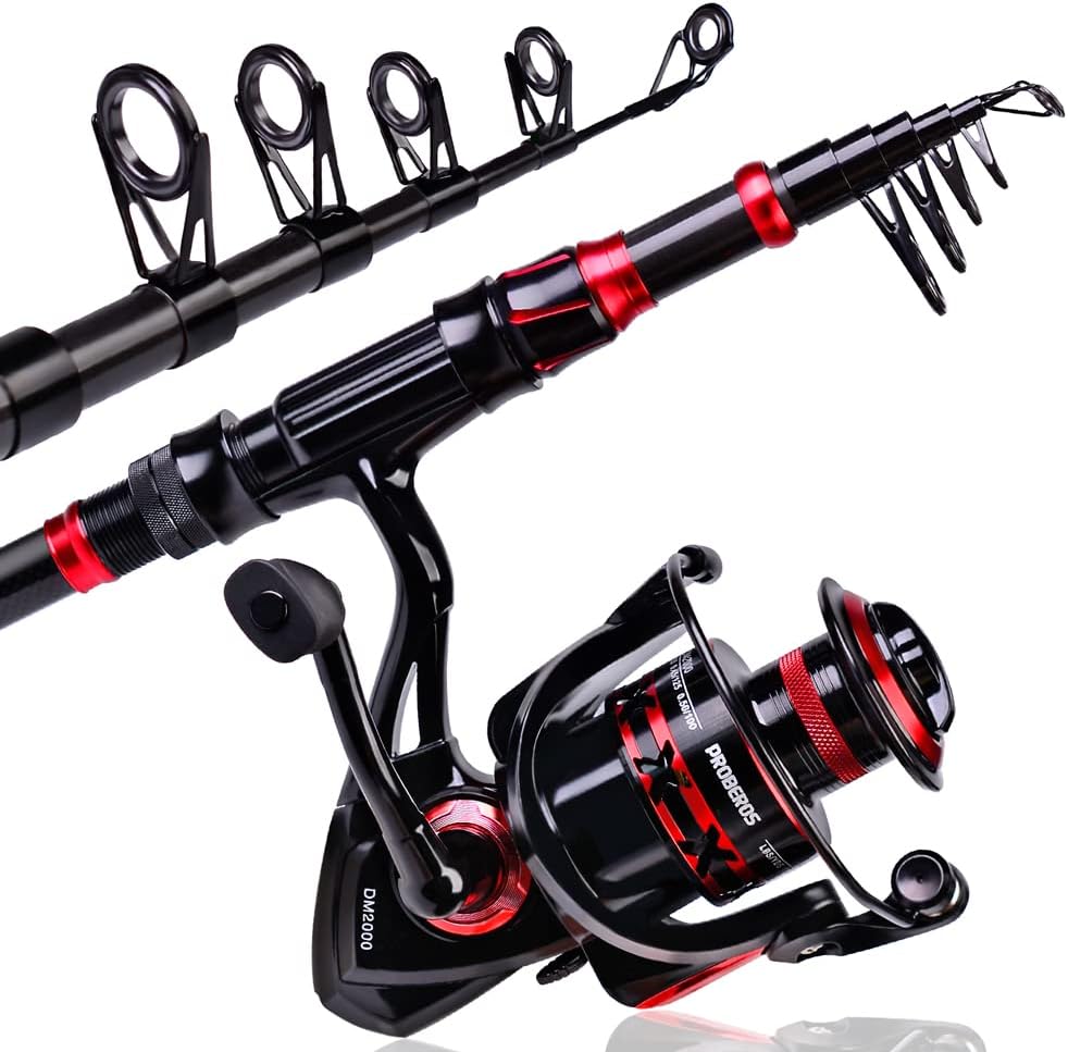 Combo caña fibra carbono 6.9ft carrete spinning