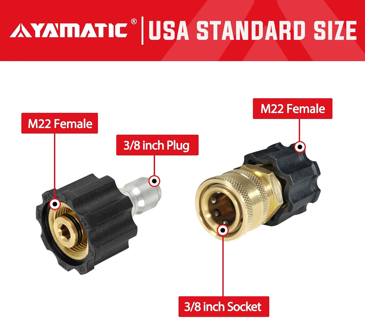 Kit conexión rápida lavadora presión M22 a 3/8" 2 pzas