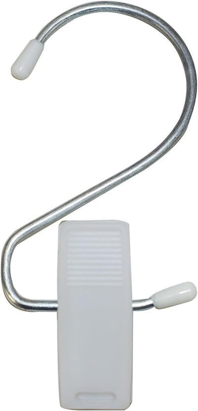 Gancho clip para bota cromo plástico blanco 4.5pulg 12uds