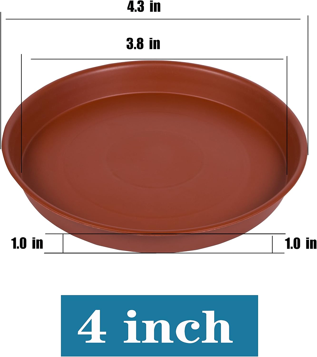 6 Pzas Platillos Planta 4pulg Bandeja Plástico Resistente