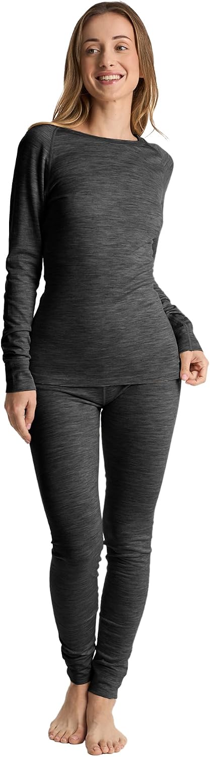 Conjunto capa base lana merino mujer para esquí