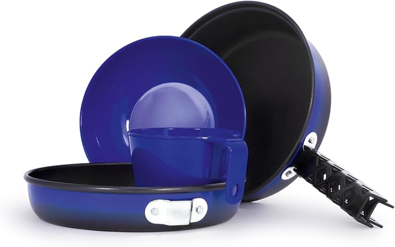 Kit cocina cerámica sartén tapa doble uso 8" olla 1qt