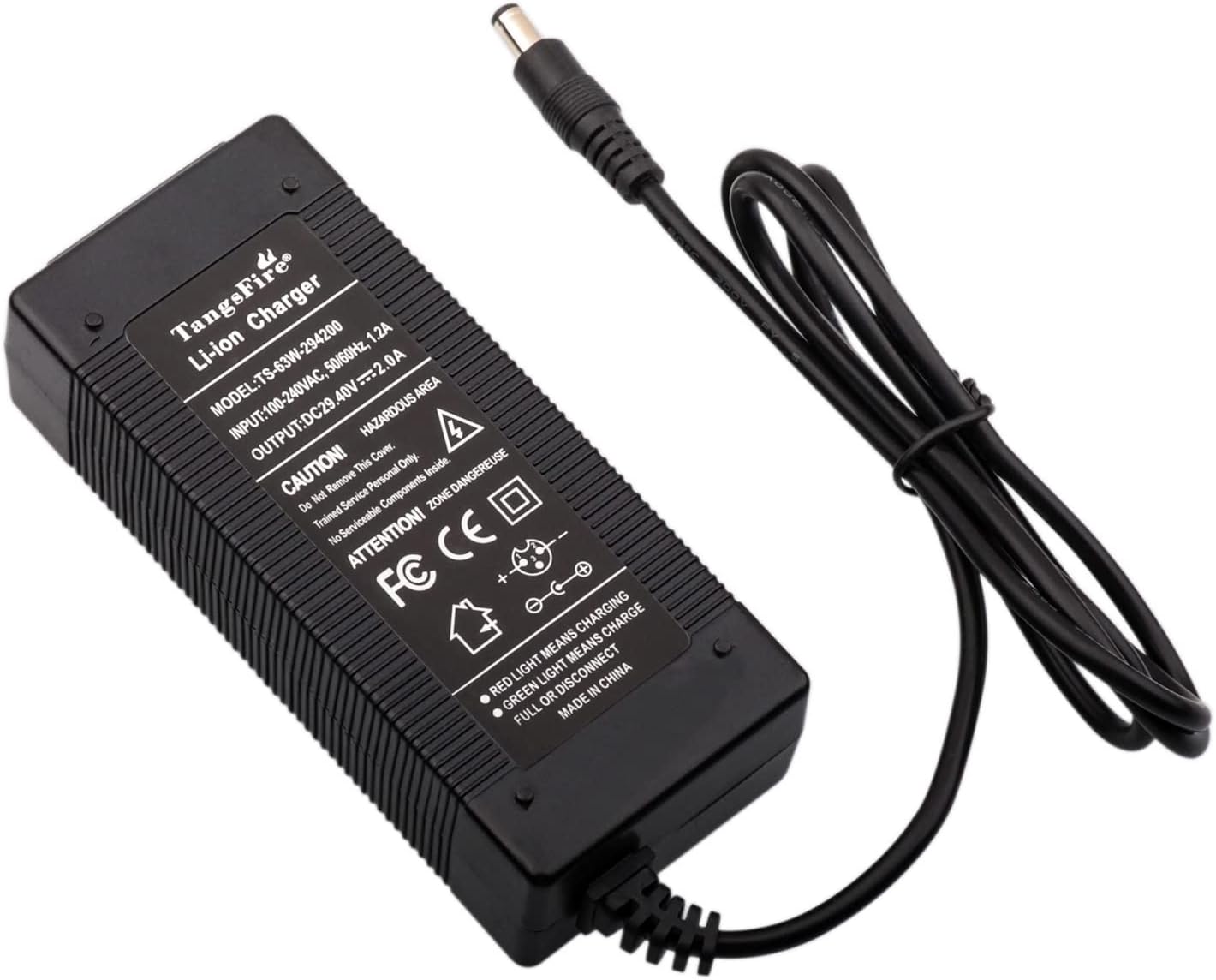 Cargador 29.4V para batería litio 7S sillas ruedas plegables negro