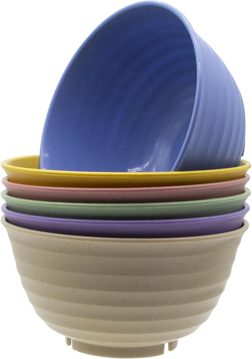 Set 6 Cuencos Plástico Reutilizables 37oz Paja Trigo
