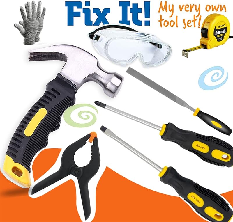 Set 30 Pzas Herramientas Reales para Niños Carpintería
