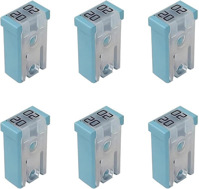 Set 6 fusibles auto 20A 32V perfil bajo ranurado