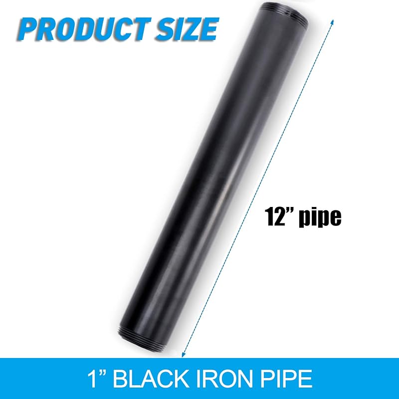 Tubo hierro negro 1x12" set 10 pezones metal muebles