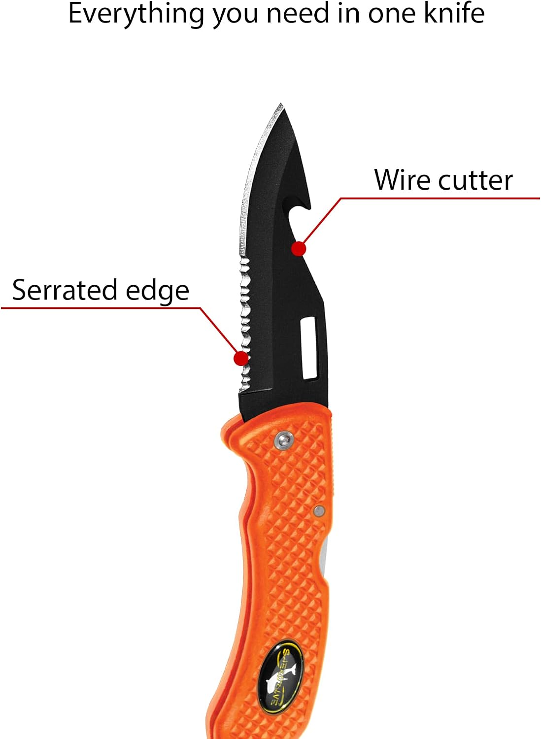 Cuchillo plegable con cordón muñeca para buceo pesca verde