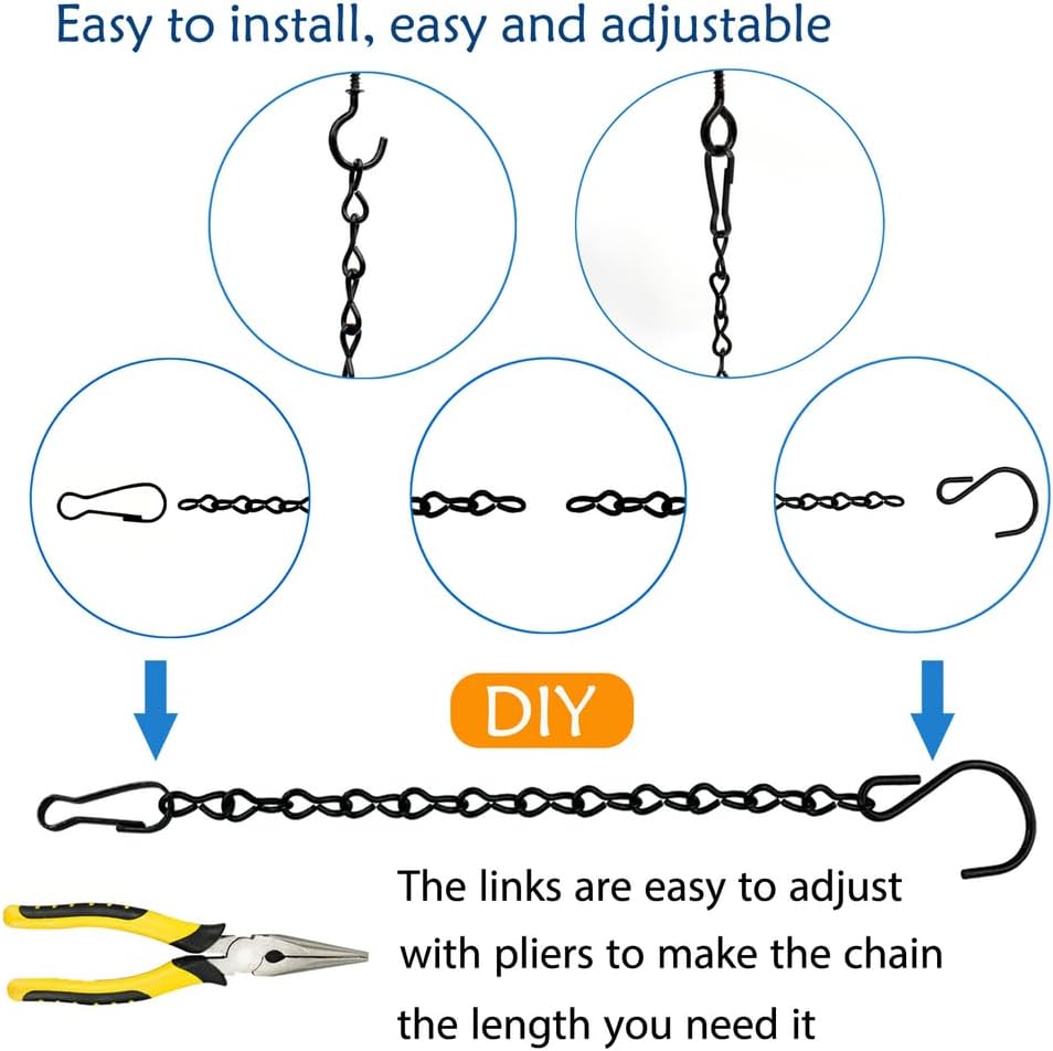 Set cadenas colgantes metal negro para comederos aves