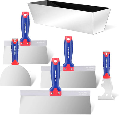Set 8en1 cuchillo yeso acero inox raspador pintura