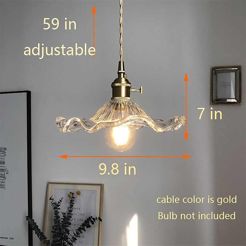 Lámpara colgante E26 cristal ámbar interruptor dorado