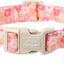 Collar perro estilo único con hebilla plástico y colgante flor rosa